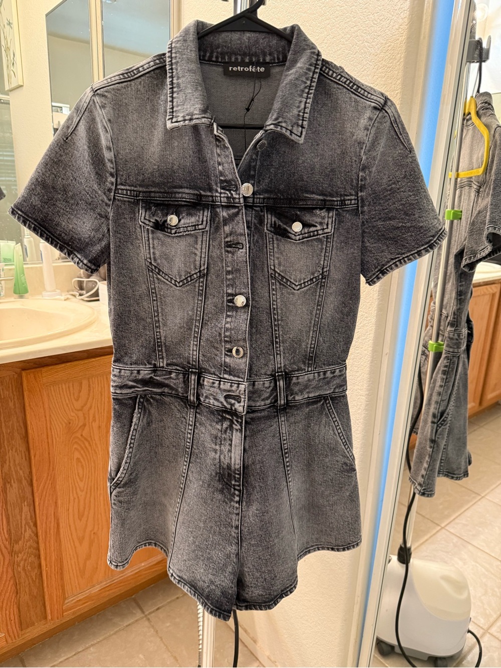 Retrofete Black and Gray Washed Denim Piece